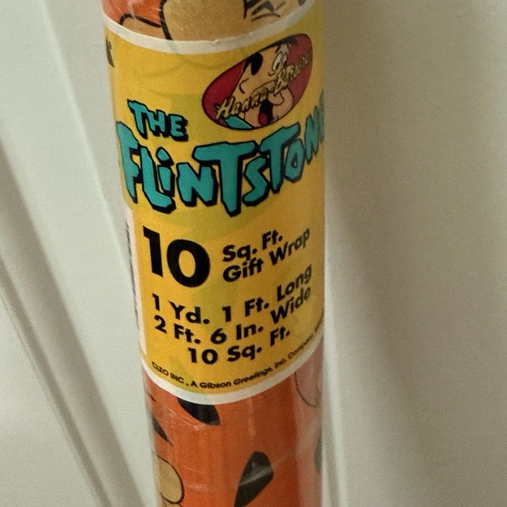 Vintage 1994 FLINTSTONES GIFT WRAP Wrapping Paper 10‎ Sq Ft.